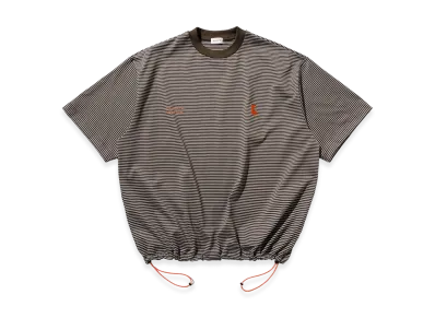 CLESSTE C×Concept Striped S/S T-Shirt With Drawstrings "Brown/White"