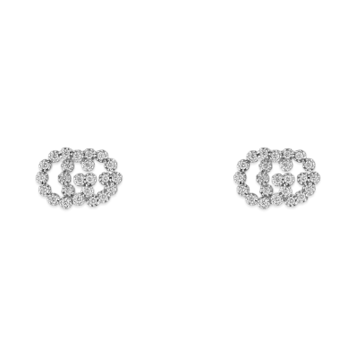 GUCCI GG Studs Earring with Diamonds 18K "White Gold"
