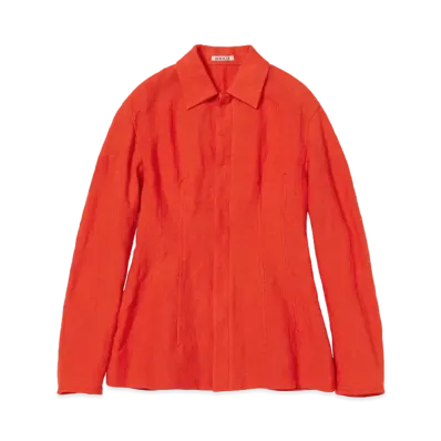 AURALEE Linen Silk Tweed Blouson "Red"