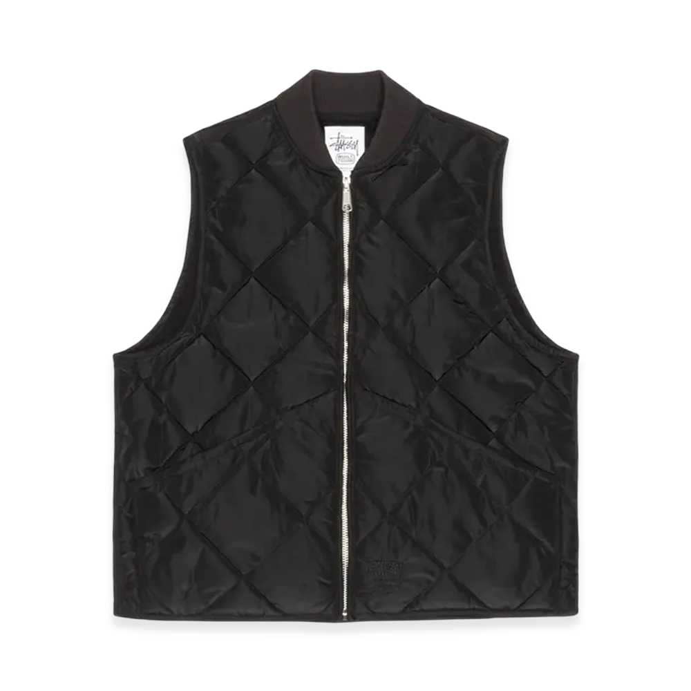 Stussy Thermal Lined Quilted Vest "Black"