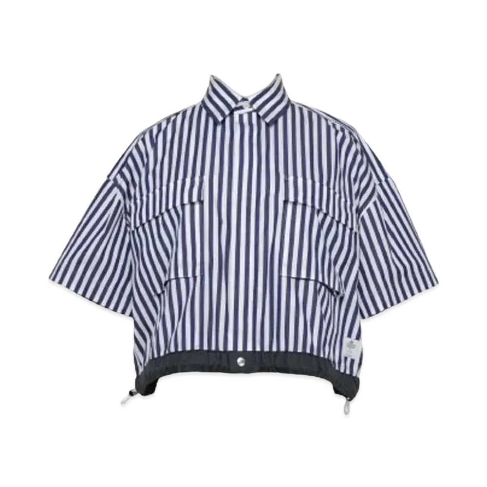 sacai Thomas Mason Cotton Poplin Shirt "Navy Stripe"