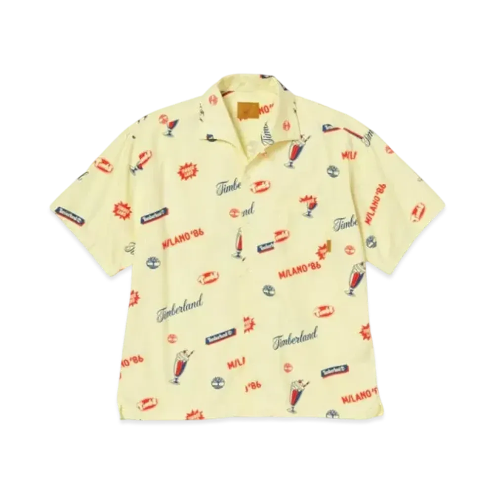 Timberland Allgender Short Sleeve Open Collar Shirt "Yellow"
