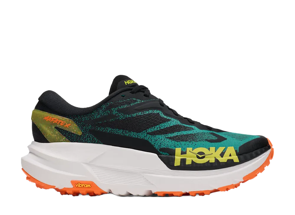 Hoka Mafate X "Black/Electric Aqua"