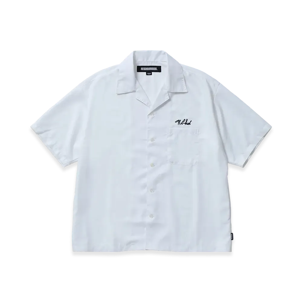 NEIGHBORHOOD Solid-Color Hawaiian Shirt SS "White"