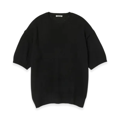 AURALEE Shetland Wool Cashmere Knit T-Shirt "Black"
