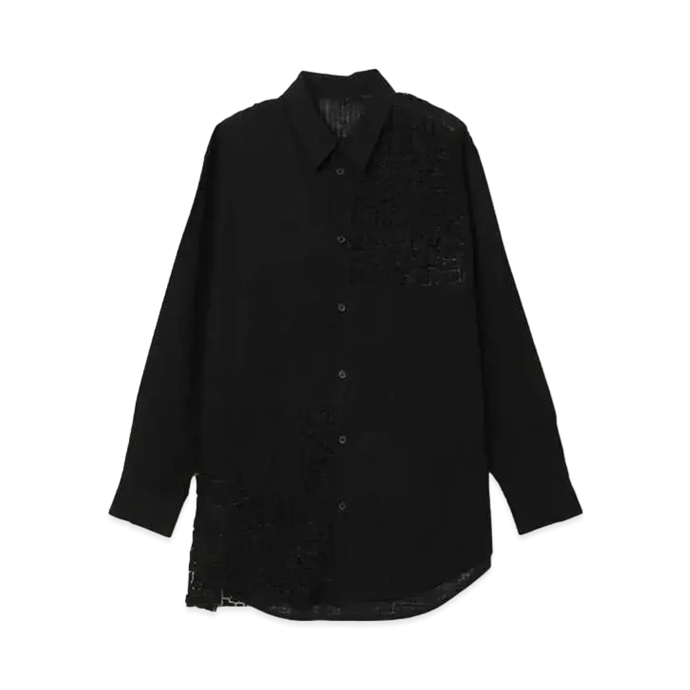 Ground Y x CHAINSAW MAN Door Opal Cotton Broad Blouse "Black"