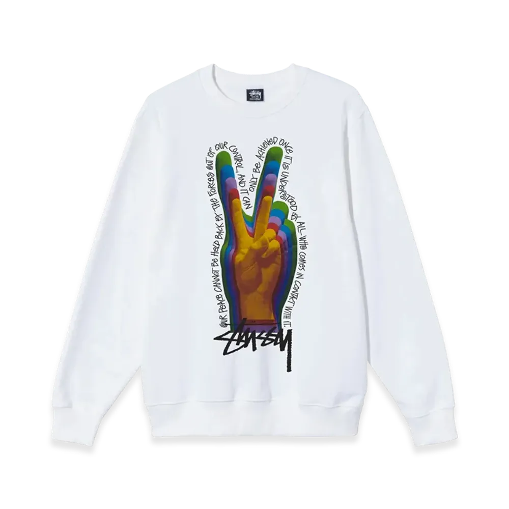 Stussy Peace Sign Crew "White"