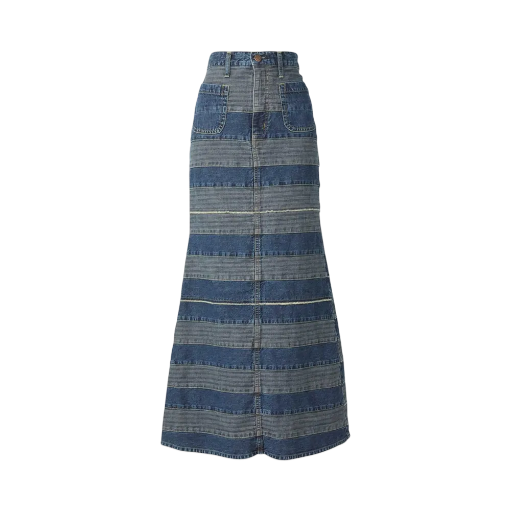 HYSTERIC GLAMOUR Scratch Mermaid Skirt "Light Indigo Blue"