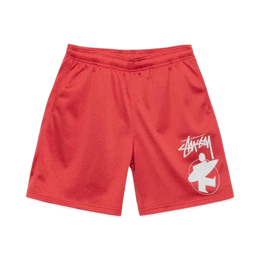 Stussy Surfman Mesh Shorts "Red"