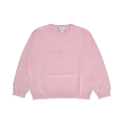 FENDI Kids Girocollo Light Wool Sweater "Rose"