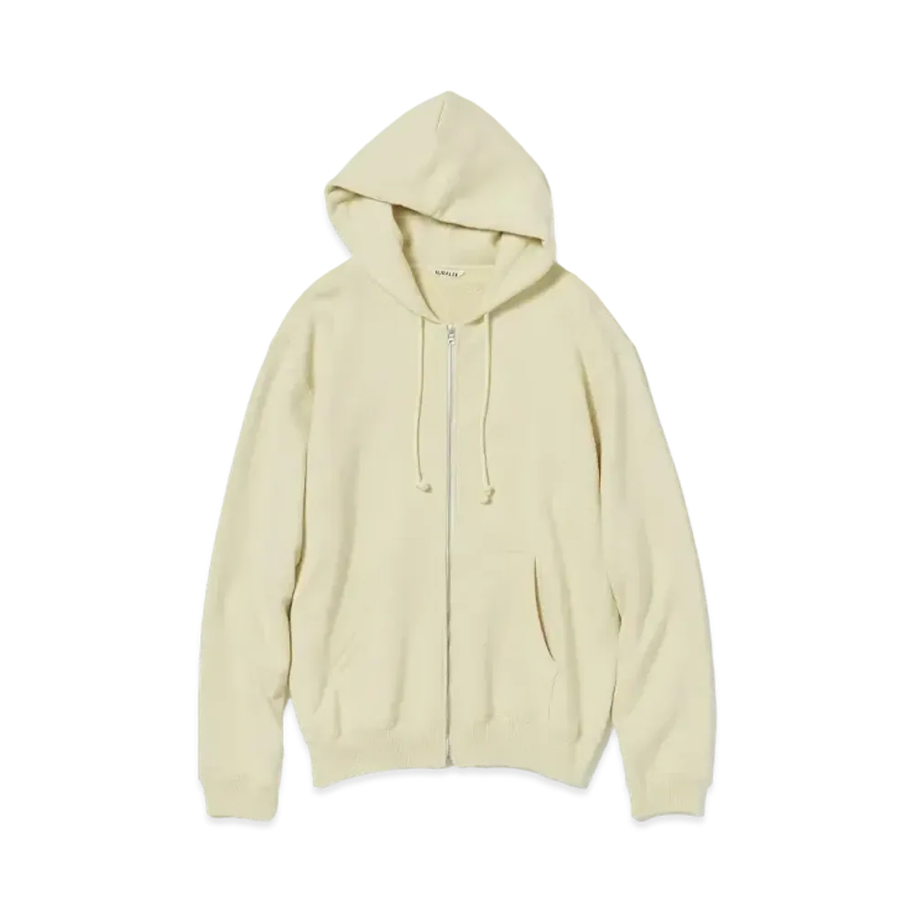 AURALEE Heavy BD Sweat Zip Parka "Light Yellow"
