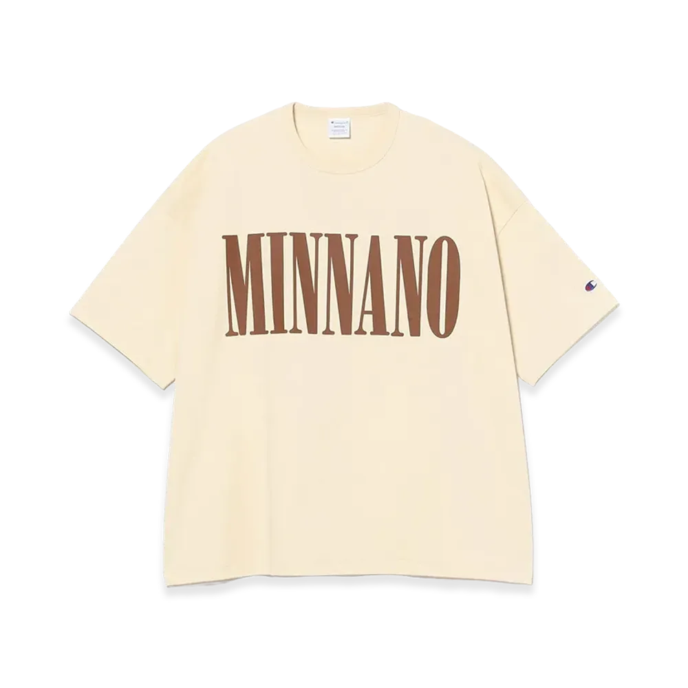 BEAMS x Champion x MIN-NANO Logo T-shirt "Sand Beige"