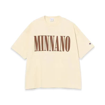 BEAMS x Champion x MIN-NANO Logo T-shirt "Sand Beige"