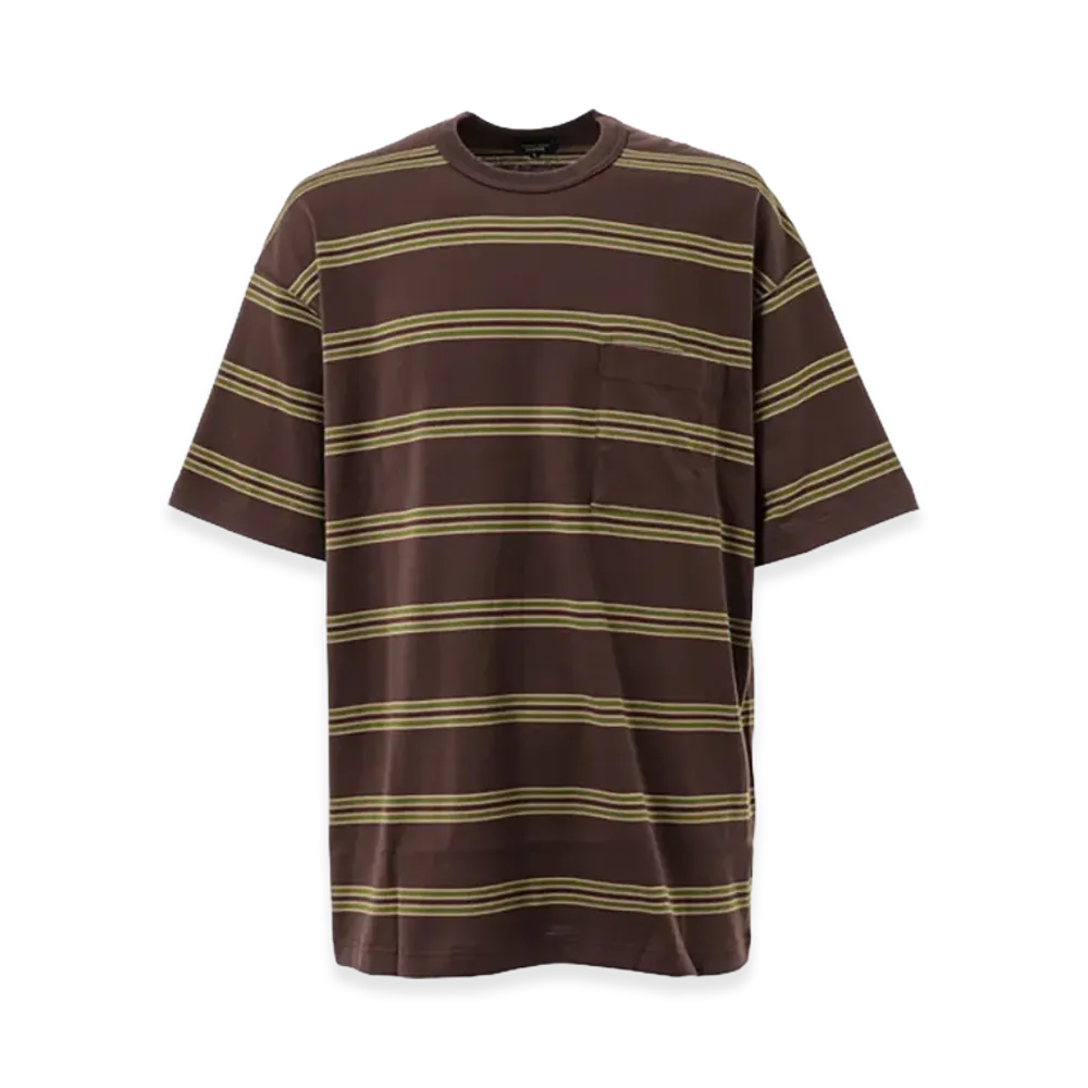 COMME des GARCONS HOMME Cotton Border Pattern T-Shirts "Brown"