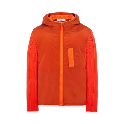 Stone Island 44134 Nylon Metal in Econyl Regenerated Nylon with Primaloft-TC And Knit Hooded Blouson - 23FW "Lobster Red"