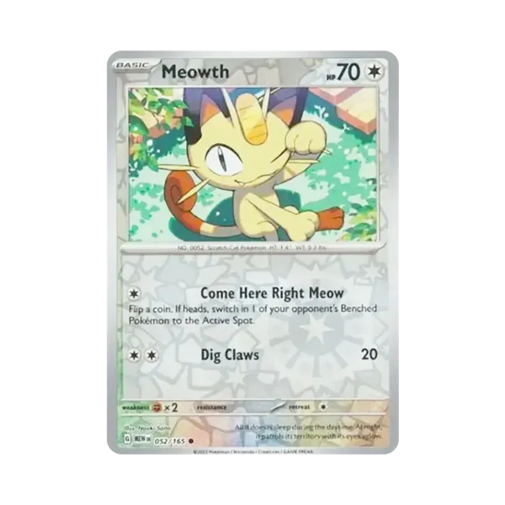 ニャース C :リバースホロ [MEW EN 052/165]【英語版】(スカーレット&バイオレット「151」)