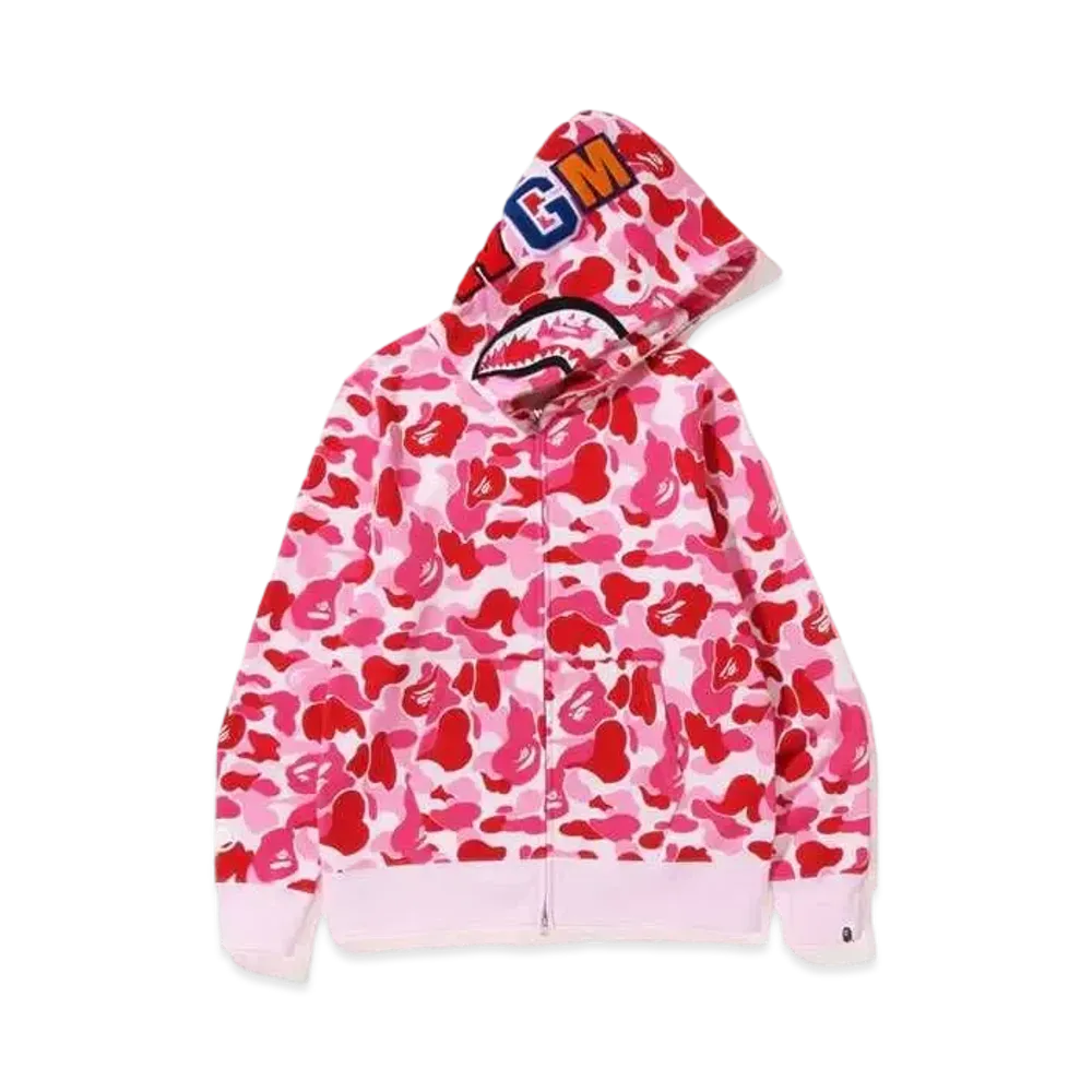 A BATHING APE Big ABC Camo Shark Full Zip Hoodie "Pink"