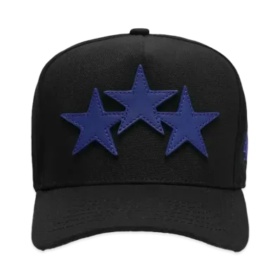 AMIRI Three Star Staggered AMIRI Full Canvas Hat "Black/Blue"