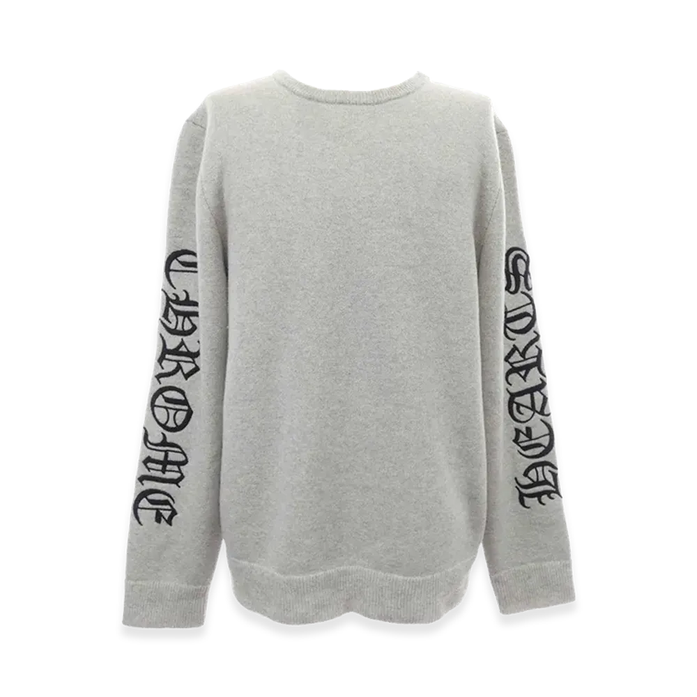 Chrome Hearts Y Not Arm Logo Embroidery Cashmere Crew Sweater "Grey"