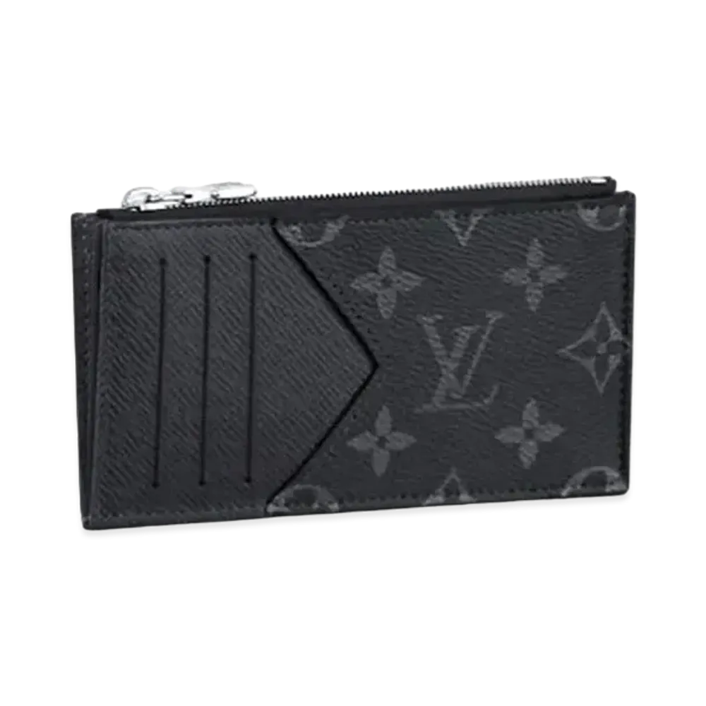 Louis Vuitton Coin Card Holder Monogram Eclipse Taiga "Noir"