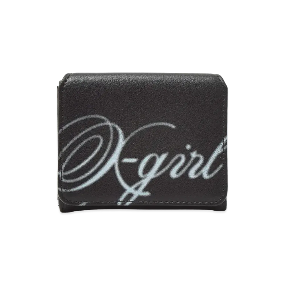 X-Girl Women's Spray Script Logo Mini Wallet "Black"
