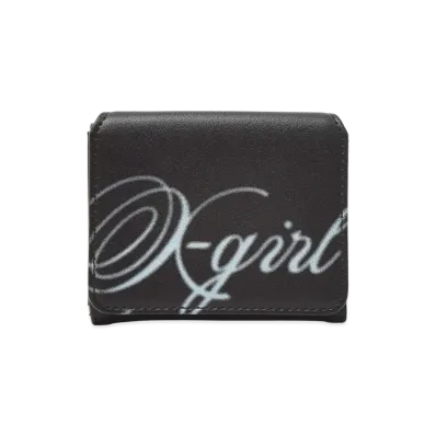 X-Girl Women's Spray Script Logo Mini Wallet "Black"