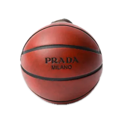 PRADA Metal Basketball Earrings "Pewter/Orange"