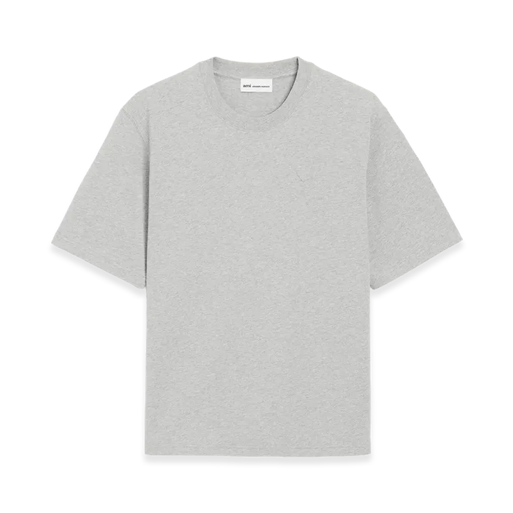 AMI PARIS Cotton Ami De Coeur Embossed T-Shirt "Grey"