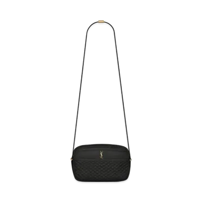 Saint Laurent Victoire Camera Bag In Quilted Lambskin "Black"