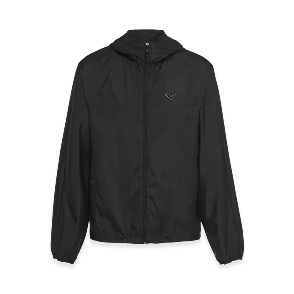 PRADA Technical Silk Hoodie Jacket "Black"