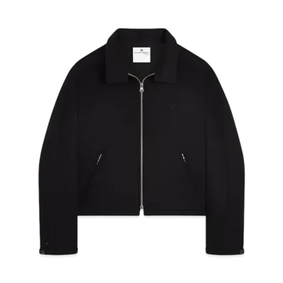 Courreges Zipped Wool Bomber Jacket "Black"