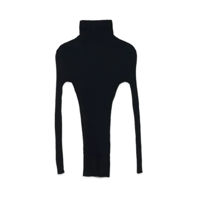Yohji Yamamoto Y's GAUZE WIDE MIX UP HIGH NECK LAYER T "Navy"