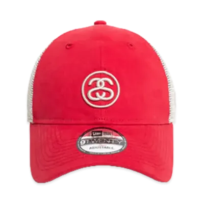 Stussy x NEW ERA 9Twenty SS Link Trucker "Red"