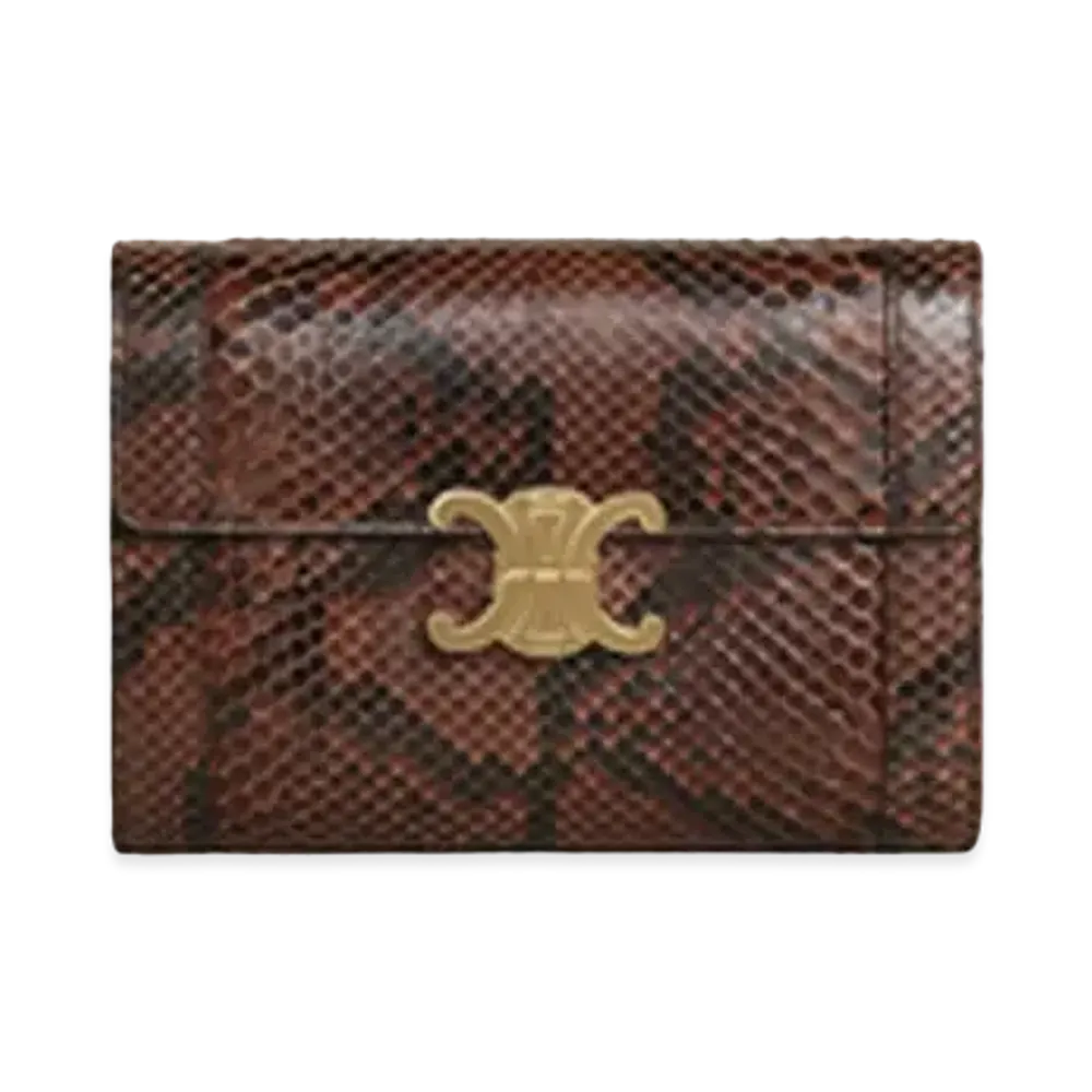 CELINE Strap Bag Triomphe in Python "Brown"