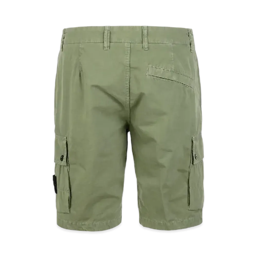 Stone Island L11WA Brushed Cotton Canvas Garment Dyed Bermuda Shorts - 23SS "Sage Green"