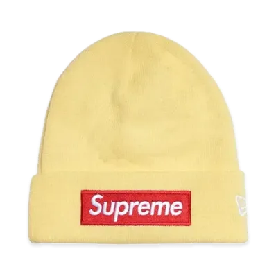 Supreme New Era Box Logo Beanie "Pale Yellow"