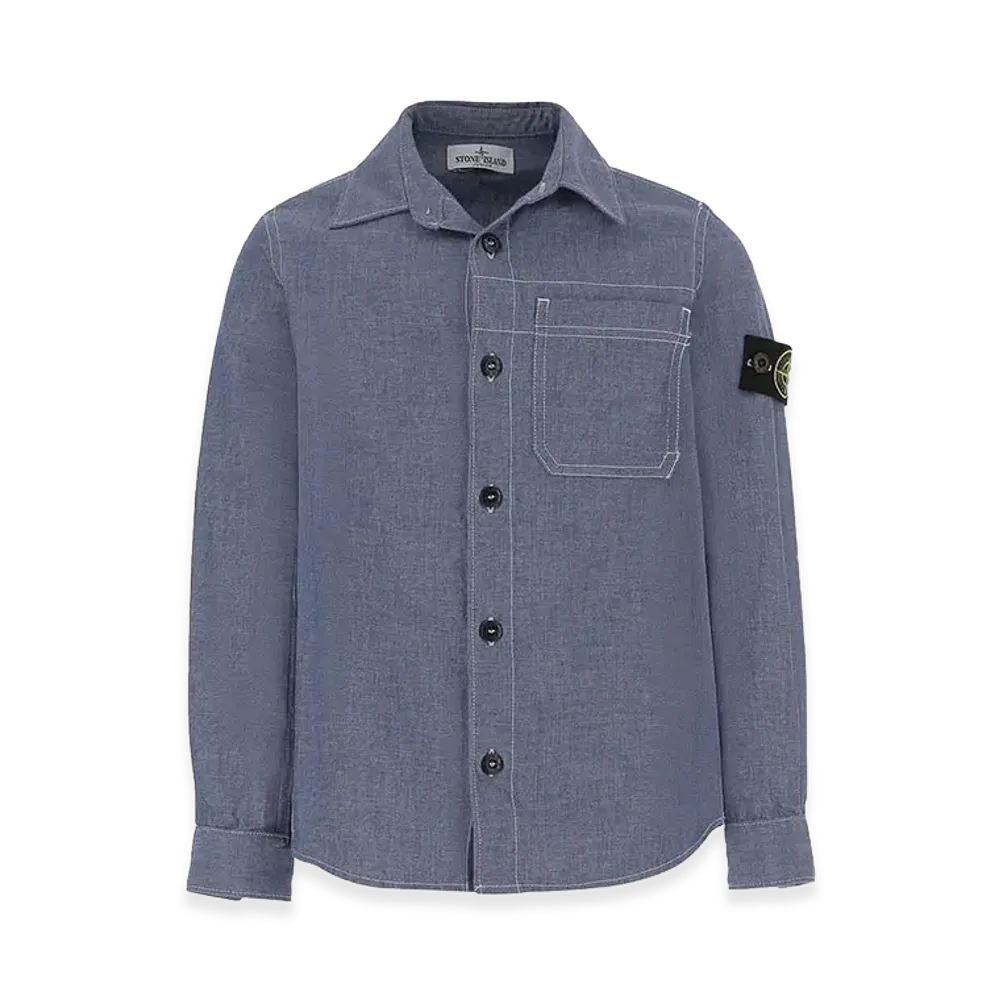 Stone Island Kids Shirt with Application "Blue"