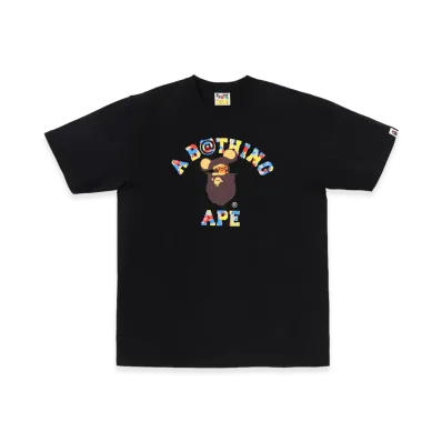 A BATHING APE x MEDICOM TOY 30th Anniv. College Milo Tee "Black"