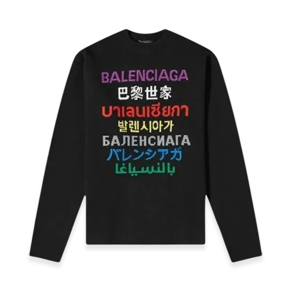 BALENCIAGA Languages Crewneck Knit "Black Multicolor"
