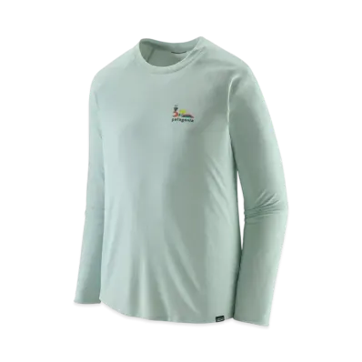 Patagonia Men's Longsleep Cap Cool Trail Graphic Shirt "Wispy Green"
