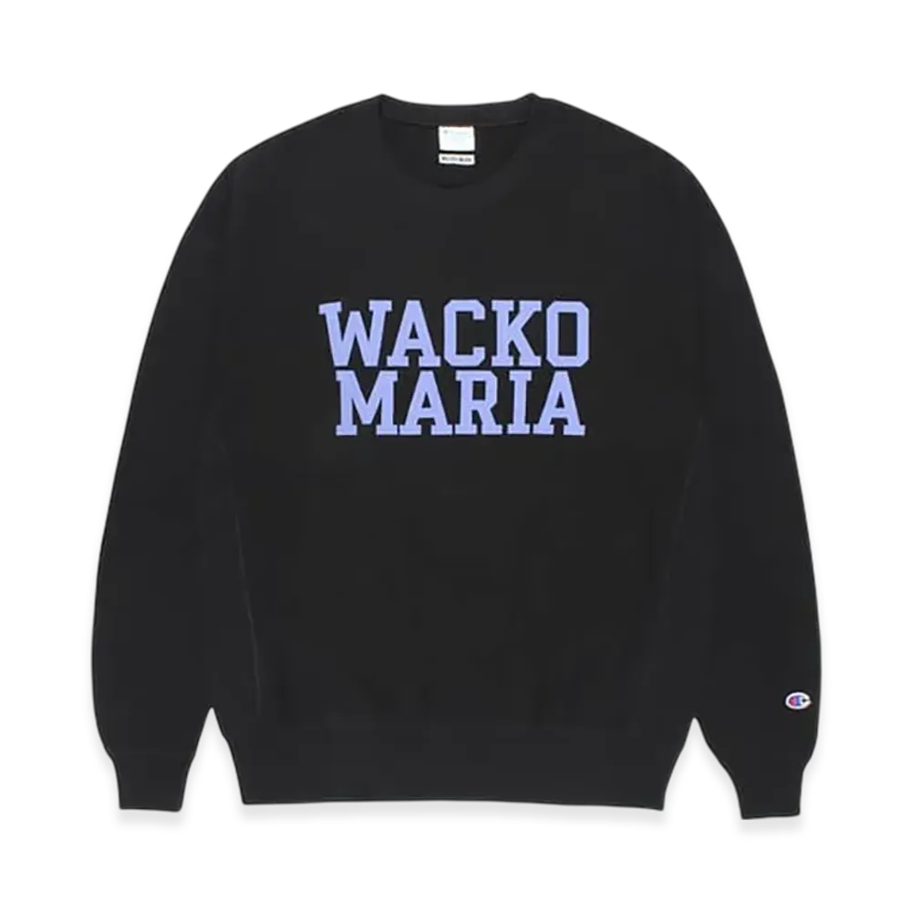 WACKO MARIA x Champion Reverse Weave Crew Neck Sweat Shirt "Black"