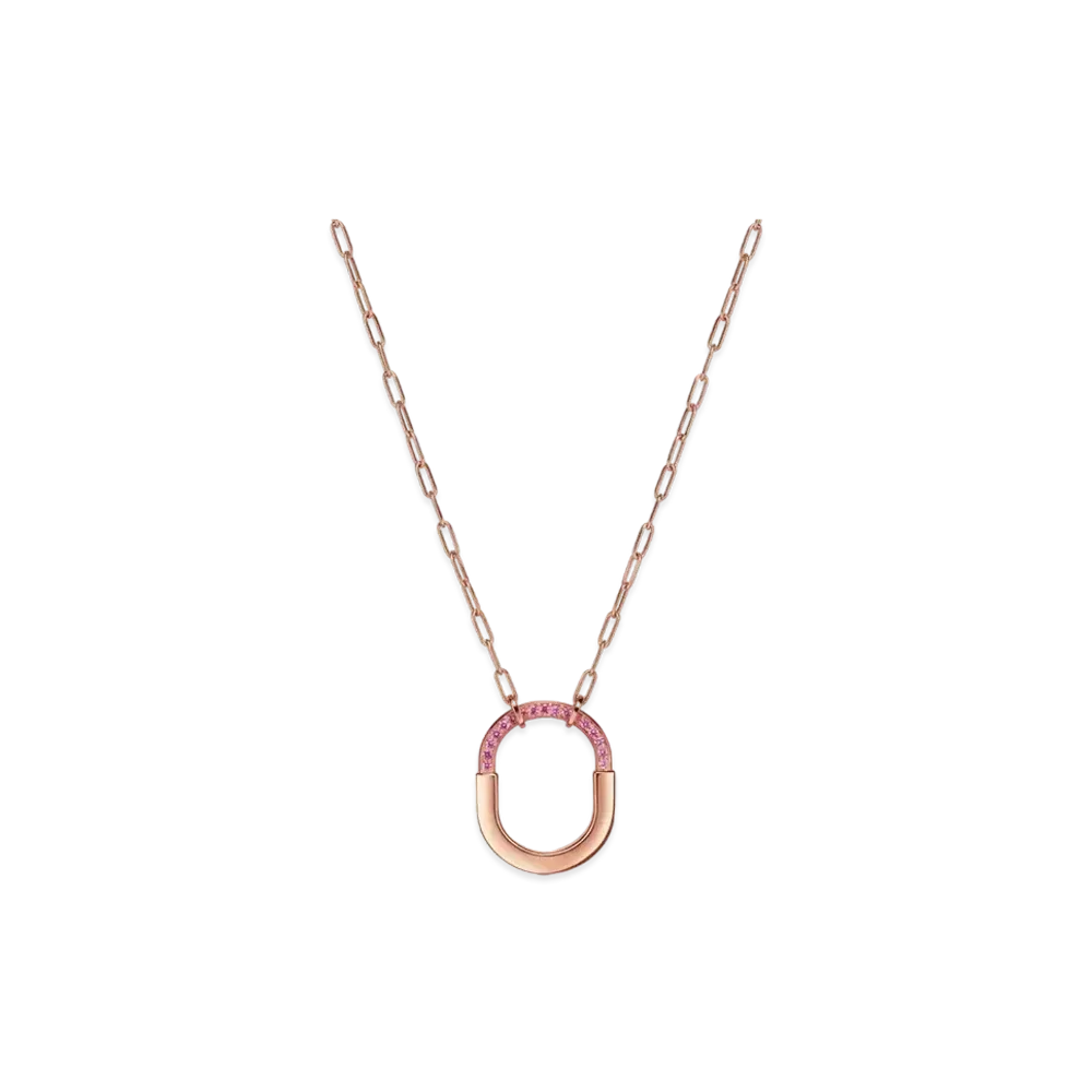Tiffany & Co. Tiffany Lock Medium Pendant with Sapphires18K "Rose Gold"