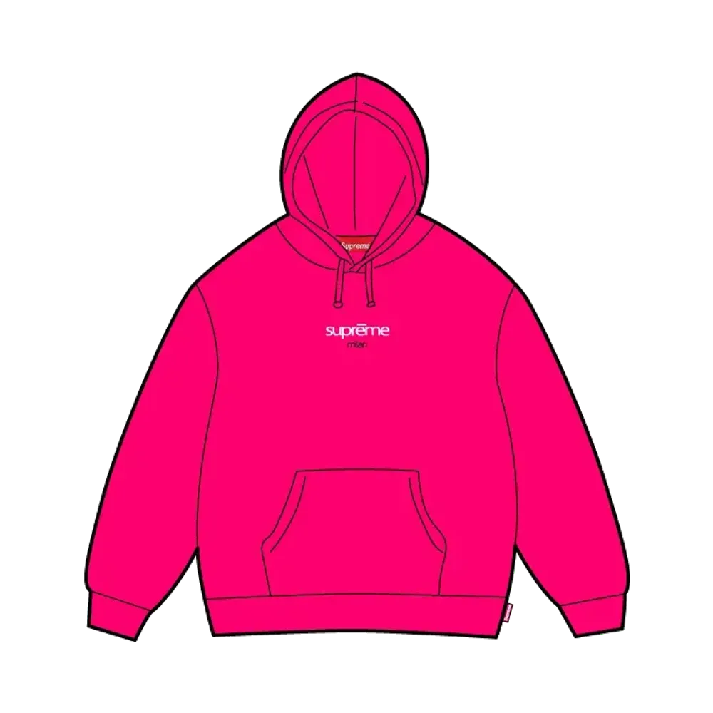 Supreme Classic Logo Shop Hooded Sweatshirt (Miami) "Fuchsia"