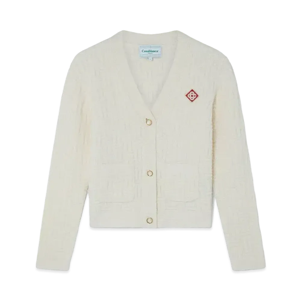 Casablanca Column Knit Cardigan "White"
