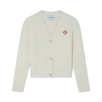 Casablanca Column Knit Cardigan "White"
