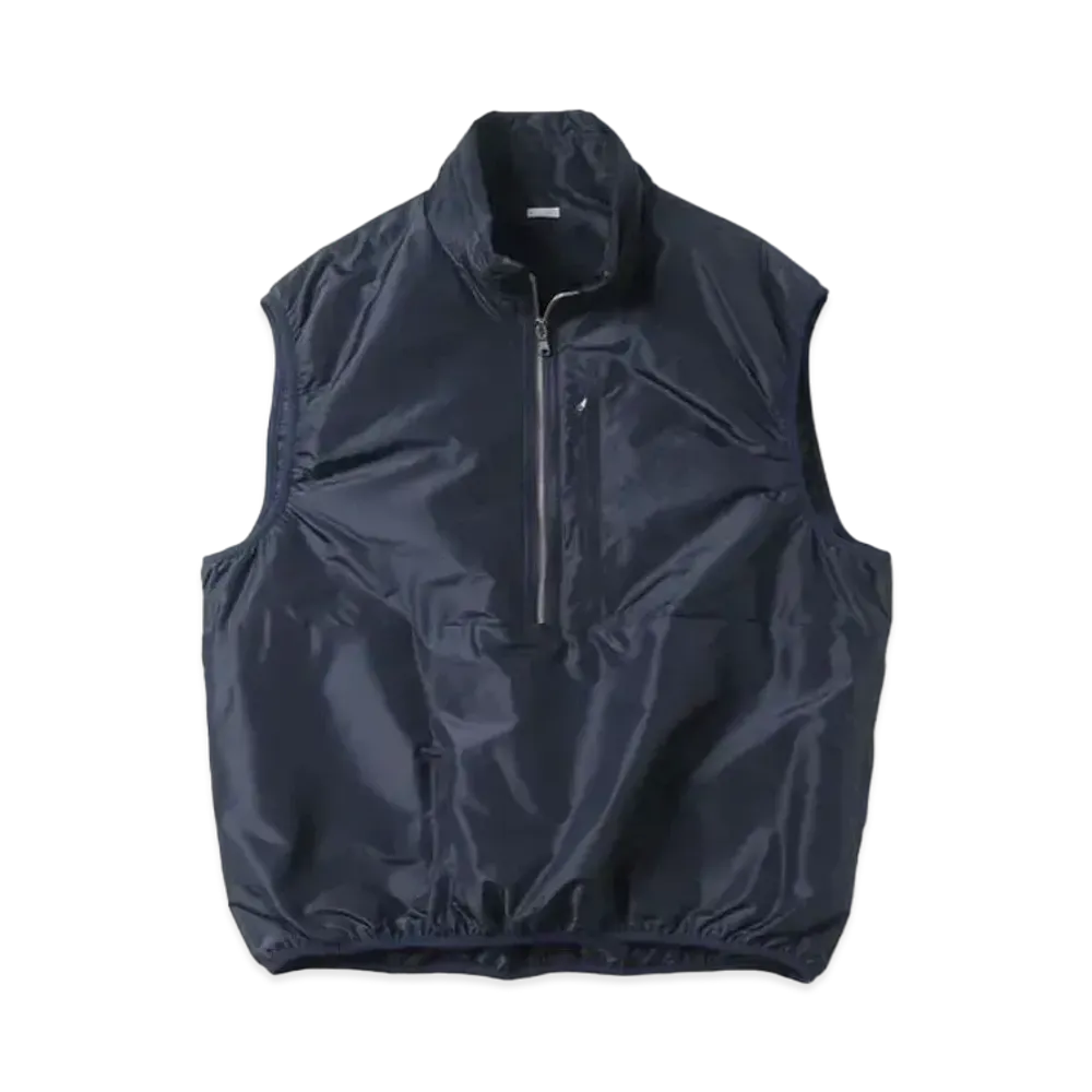 A.PRESSE Silk Padding Vest "Navy"