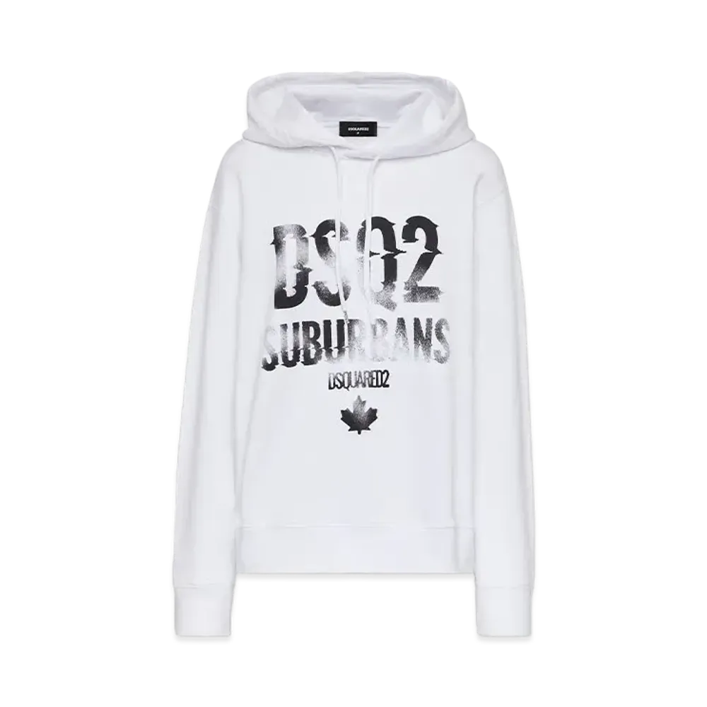 Dsquared2 Suburbans Cool Fit Hoodie Sweatshirt "White"