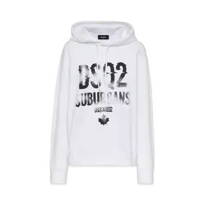 Dsquared2 Suburbans Cool Fit Hoodie Sweatshirt "White"