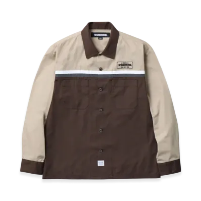 NEIGHBORHOOD Classic Work Bicolor Shirt LS "Brown"