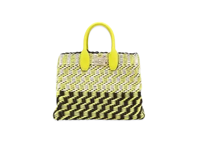 Salvatore Ferragamo Ferragamo Studio Box Bag "Canary Yellow/Panna/Black"